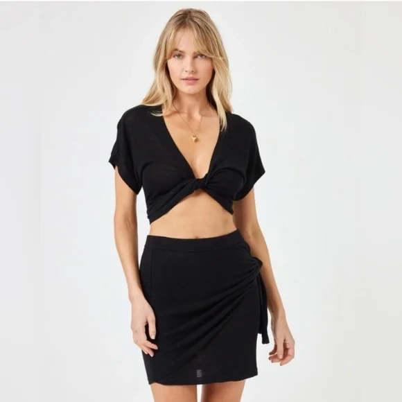 New L*Space Vagabond Black Skirt NWT Large - Picture 4 of 12